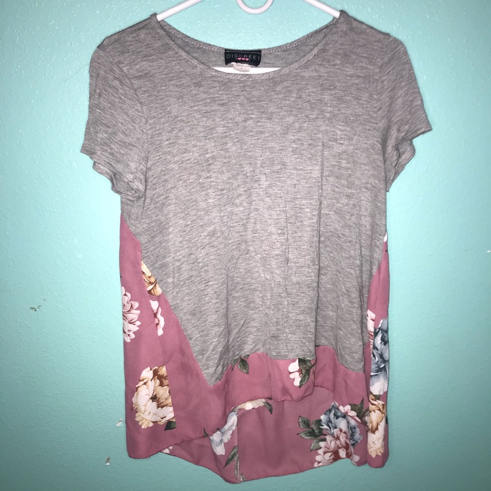 Discreet Long Shirt Grey & Pink